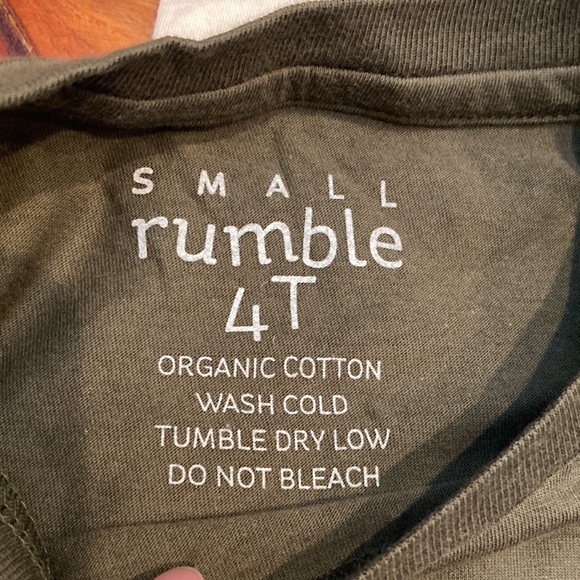 NWOT! SMALL RUMBLE 4T Screenprinted T-Shirt Tee Pitbull Dog Organic SS - Picture 6 of 8